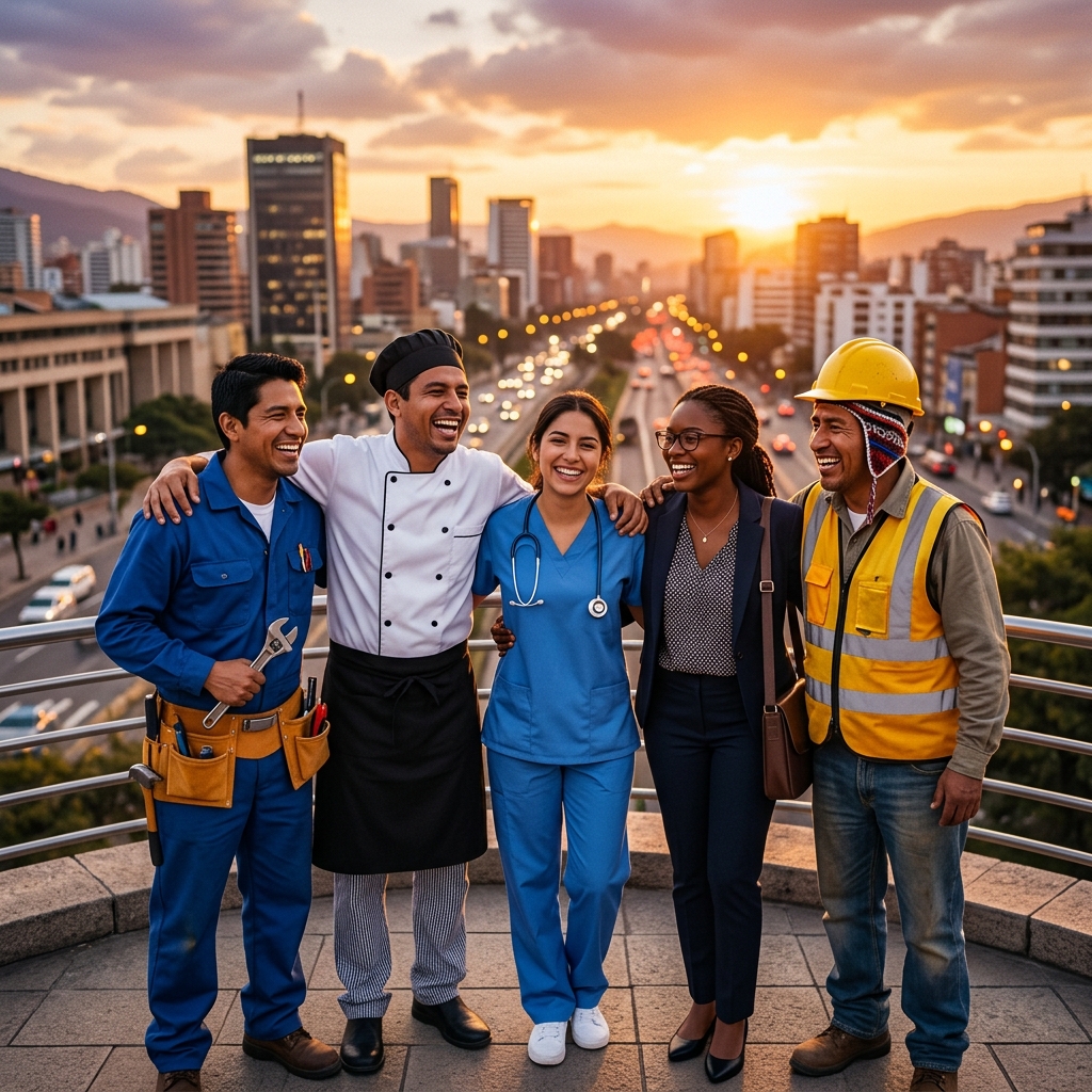 Personas diversas trabajando juntas en Lurigancho-Chosica