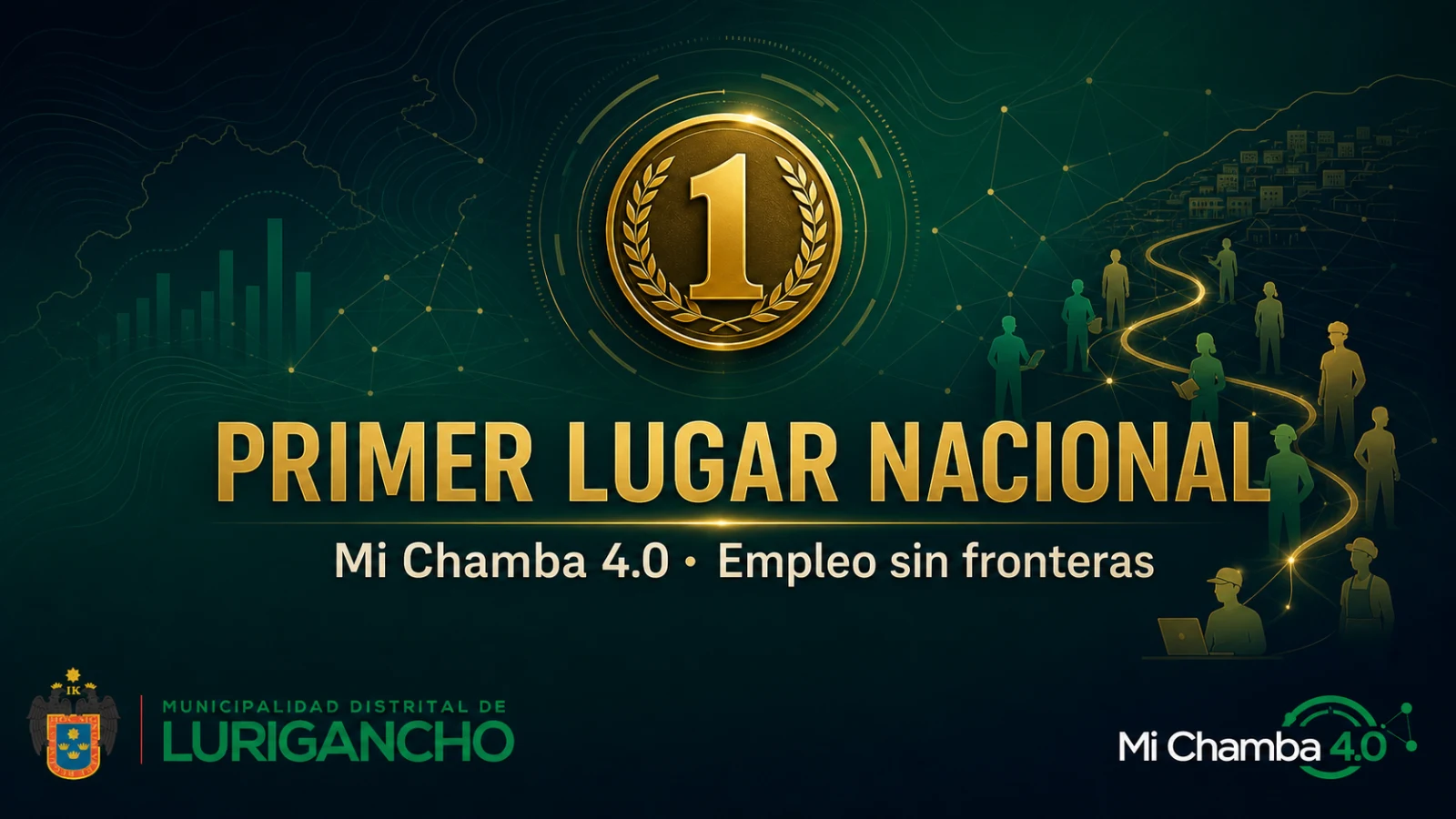 Composicion institucional del primer lugar nacional obtenido por Mi Chamba 4.0